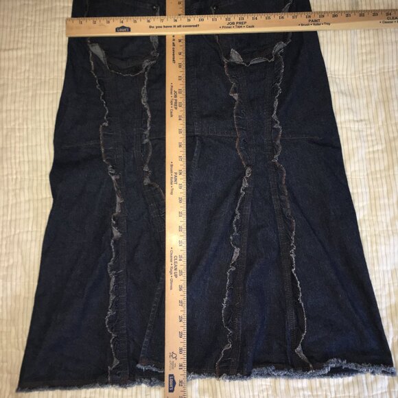 Vintage Marithe Francois Girbaud Blue Long A-Line Denim Skirt size 31 - Picture 2 of 13
